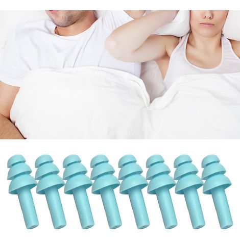 Bouchons d'oreilles antibruit, lavables, insonorisés, en silicone, à rebond lent, bleus (1/5)
