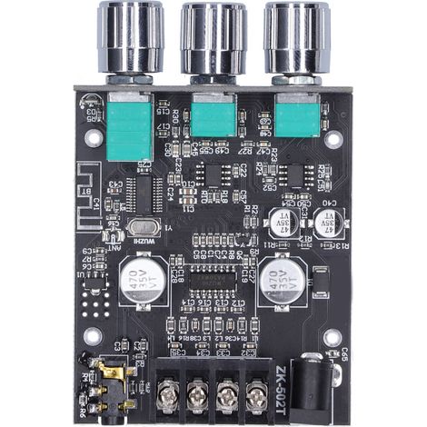 Module mini amplificateur de puissance avec réglage haut/bas, carte amplificateur audio stéréo double canal 2.0 2x50W, DC 9-24V.