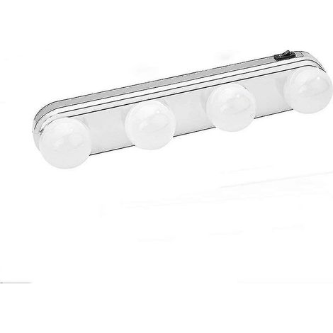 Lampe de miroir, éclairage de maquillage frontal, applique murale, lampe photo frontale pour salle de bain avec 4 ampoules LED et ventouses puissantes (1/5)