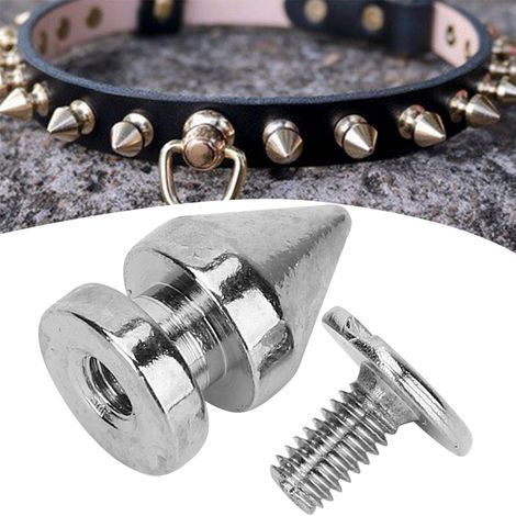 20 rivets métalliques 813,5 mm, pointes en forme de balle, clous pour la maroquinerie, la décoration de vêtements et de chaussures (argenté) (1/5)