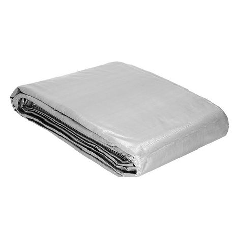 Plandeka 6x8m 270g/m2, thick gray protective tarp.