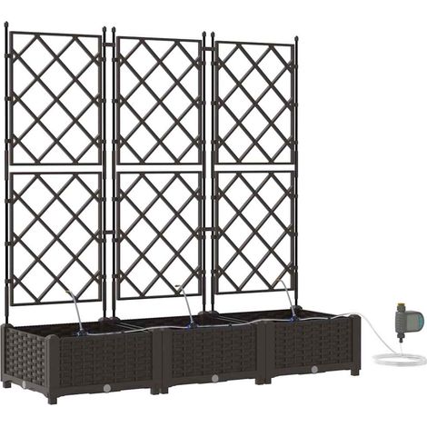 Maison Exclusive - Vaso da giardino 3 pcs Marrone 120 x 40 x 126 cm Plastica