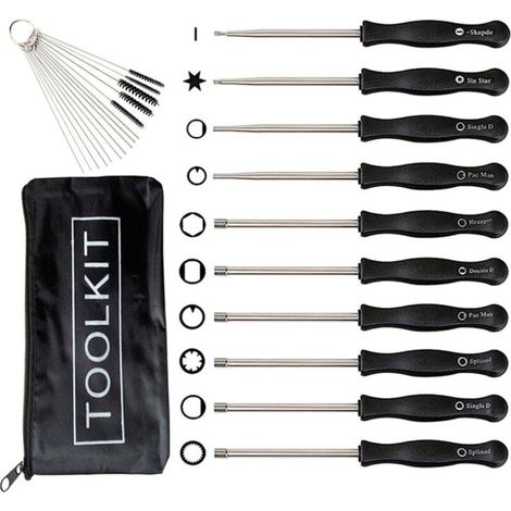 Set di 10 utensili per la regolazione del carburatore con cacciavite circolare per carburatori a 2 tempi comuni - Utensile per la regolazione del carburatore per motori di piccole dimensioni (1/4)