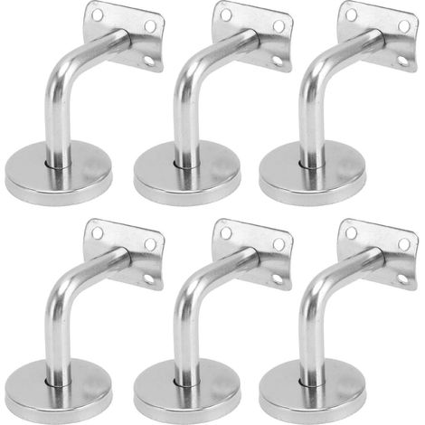 6 Pcs Support De Main Courante, 6060mm Supports De Rampe Main En Acier Inoxydable Support De Fixation Murale Utilisé Pour Le Support D'escalier De Main Courante D'escalier Intérieur Et Extérieur (1/5)