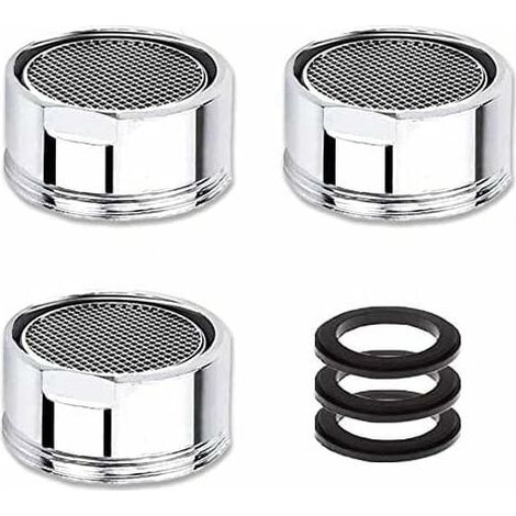 Aérateur de robinet M22/M21,5, lot de 3 aérateurs de robinet à économie d'eau avec filtre en acier inoxydable, aérateur de filtre à eau de robinet (filetage mâle 21,5 mm) (1/5)