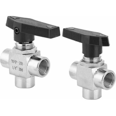 3-Wege-Ventil aus Edelstahl – 1, Silber, 1/4", BSPP-Durchflussregelung, Befestigungsmaterial nicht enthalten (1/5)