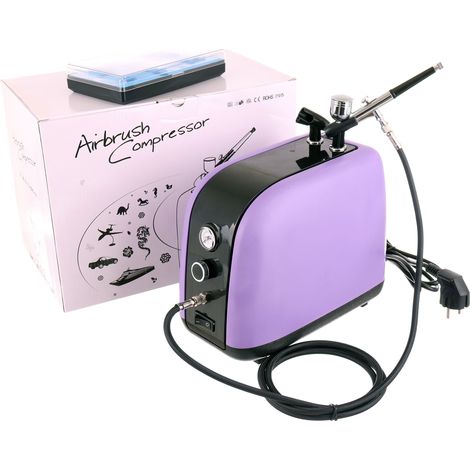 Compresor de modelado silencioso, ventilador con parada automática, filtro para aerógrafo de 0,3 mm. (1/4)