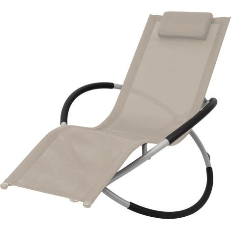 Tumbona tumbona cama solar cama de jardín mobiliario de terraza mobiliario geométrico de exterior acero color crema 020012777 (1/5)