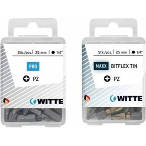 Inserti WITTE in scatola di plastica da 25 mm, tipo PZ 3, 5 pezzi.