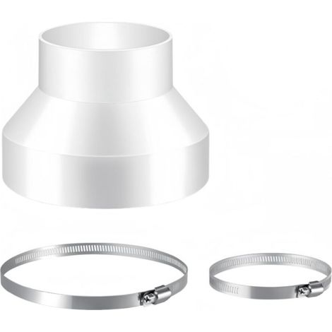 Adaptateur de Tube Rond, Réducteur pour Ventilation 150 mm à 100 mm avec 2 colliers de serrage en acier inoxydable réducteur en ABS pour conduits de ventilation (1/5)