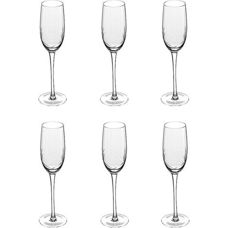 Lot de 6 Flûtes à Champagne Design "Victoria" 21cl Transparent (1/4)