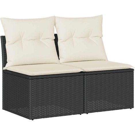 Maison Exclusive - Set sofás jardín y cojines 2 pzas ratán sintét (1/5)