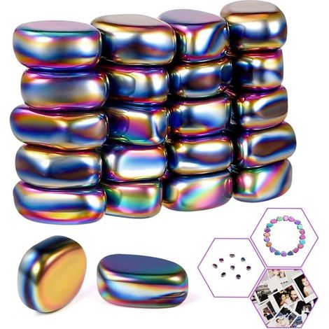 Jeu de 20 aimants en hématite – Force magnétique fiable – Rangement compact avec sac – Pour jeux d'échecs, bureau, voyages, camping (1/4)