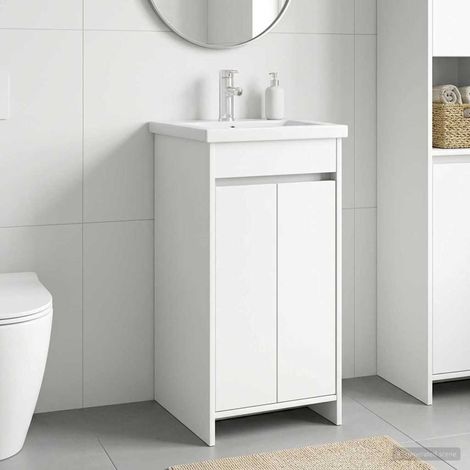 vidaXL Mobile da bagno con lavabo Bianco 42 x 40 x 84,5 cm