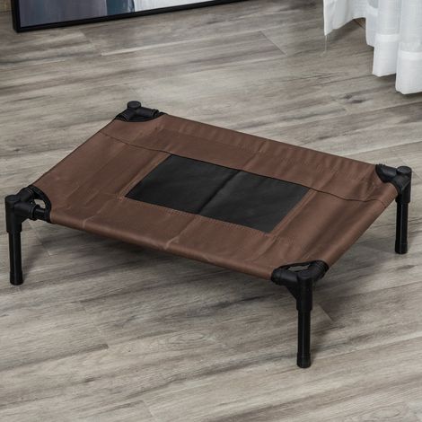 Cama de verano para perros, cama para perros de interior y exterior, cama para mascotas, color café, 61x46x18cm