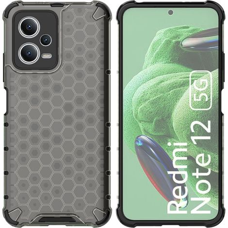 Wabenförmige Schutzhülle für Xiaomi Redmi Note 12 5G / Poco X5 5G, gepanzerte Hybridhülle, schwarz (1/5)
