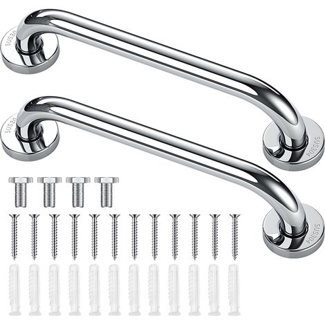 Paquet de 2 barres d'appui de 12 pouces pour baignoires et douches, barres d'appui pour personnes handicapées, poignée de douche, poignées de douche antidérapantes pour personnes âgées, barre de sécur (1/5)