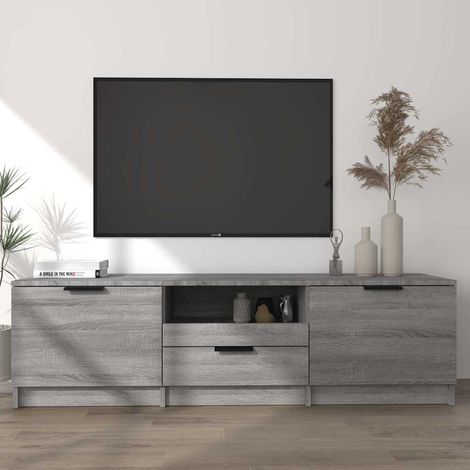 vidaXL TV Cabinet Grey Sonoma 140x35x40 cm Engineered Wood (1/5)