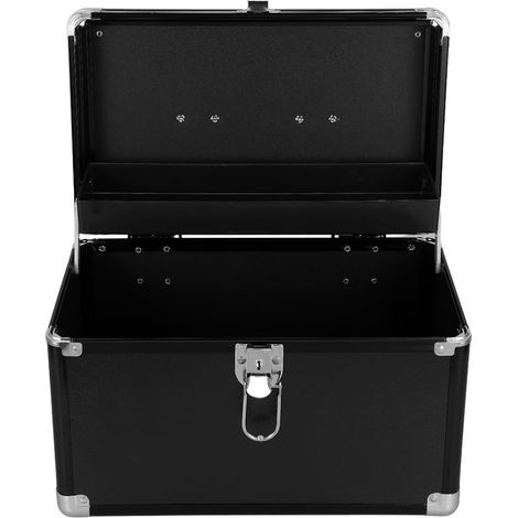 Boîte à Outils Portable pour Organisation D'atelier et Protection D'instruments Délicats en Alliage D'aluminium Noir avec Structure à Fermeture Scellée, 2 Niveaux (1/5)