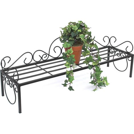 DanDiBo Blumenregal Metall Schwarz 75 cm Blumenständer Mi Blumenbank Blumentreppe Pflanzentreppe Blumenhocker Pflanzenständer (1/5)