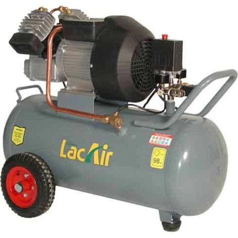 Lacme – Compresseur à piston monobloc 3,5CV monophasé 20m³/h 50L – Débit 12,8m³/h à 10 bar – Moteur 2,7kW – Compact et léger (1/4)