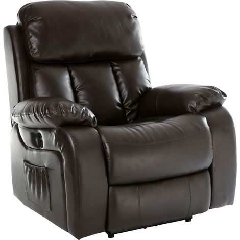 CHESTER BROWN AUTOMATIC LEATHER RECLINER CHAIR