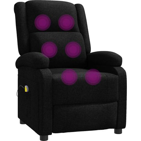 Fauteuil relax - Fauteuil inclinable de massage Noir Tissu fr46217 (1/5)