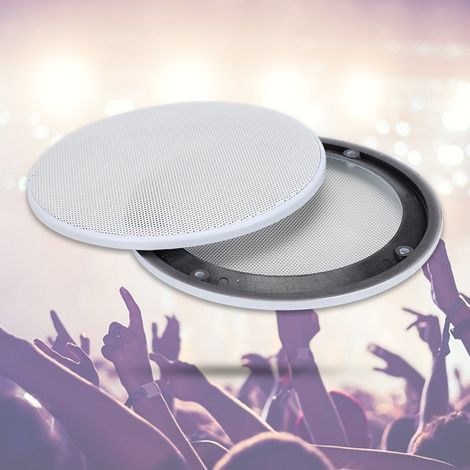 2PCS Grille de Protection en Maille pour Enceinte 5 Pouces, Couverture Acoustique Décorative (Blanc) (1/3)