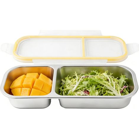 Boîte à repas enfant en acier inoxydable 304, 700 ml, 2 compartiments (1/5)