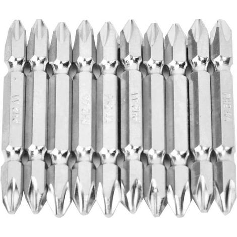 Set 10 Punte inserti a Croce per Trapano Avvitatore PH2 65mm 1/4" Calamitati (1/5)