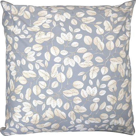 Taie d'oreiller percale de coton LISON GRIS 65x65 cm (1/5)