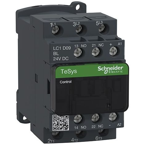 Contactor de potencia TeSys D 3P AC-3 bobina 24VCC de Schneider  12A