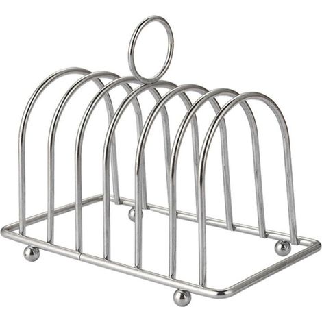 Support pour toast à 6 tranches en acier inoxydable pour pain et pain - Grille de refroidissement rectangulaire - Organiseur de cuisine (1/5)