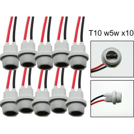 Ecleanfy - Connecteurs/douille LED/halogène T10 W5W, lot de 10 souples (1/3)