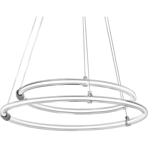 OSRAM Decor Aura, Suspension à 2 éléments en polycarbonate incurvé avec LED et design filamentaire, 21 W, 2400 lm, 3000 K, blanc chaud 830, gradable (clic), gris foncé, plastique (PC), 498 mm, IP20 (1/5)