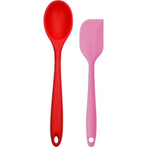 Ensemble Ustensiles Cuisine - Acier Inoxydable Et Silicone Noir - Pour Cuisson Et Service - Lot De 2 Pieces (1/5)
