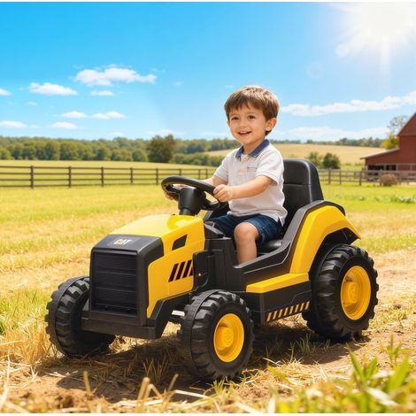 Elektrisches Kinderauto 12V, 2,4G-Fernbedienung, Bluetooth und USB, gelb HAVRYA (1/4)