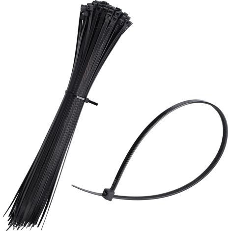 Lot de 100 serre-câbles noirs 300 mm x 4,8 mm résistants aux UV (1/5)