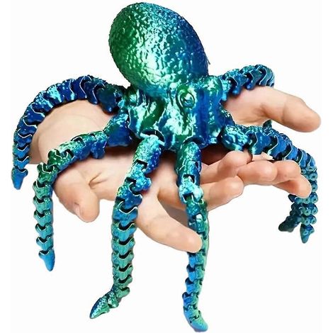 3D-gedruckte Oktopus-Ornamentpuppe als Spielzeug für Kinder, strahlend grün