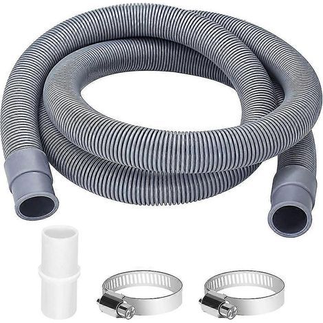 Rallonge de tuyau d'évacuation pour lave-linge, tuyau d'évacuation universel de 2 m, gris clair (1/5)