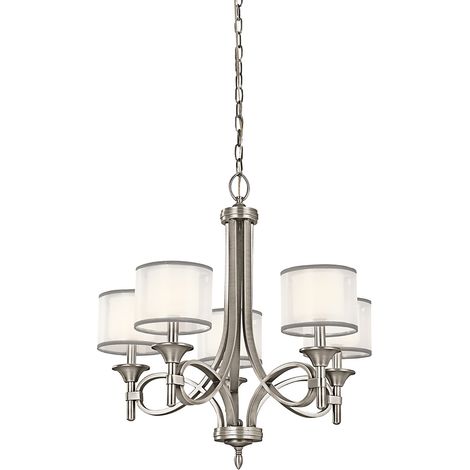 Lampadario Elstead Lacey a 5 luci, peltro antico, E14 (1/5)