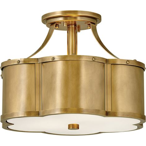 Lampadario Contemporaneo Chance Acciaio Ottone Antico Vetro 2 Luci E27 (1/4)