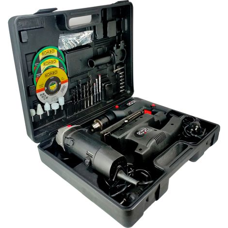 Set Avvitatore Smerigliatrice E Levigatrice Con Valigetta E 50 Accessori 500w