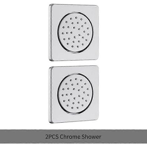 Pommeau de douche massant en laiton doré rose, pistolet de massage latéral pour baignoire SPA, buse de pulvérisation corporelle, pommeau carré chromé noir, lot promotionnel de 2 (1/5)
