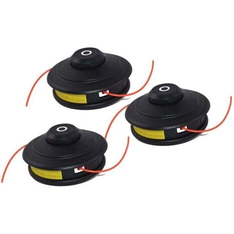 Set mit 3 Fuxtec Doppelfaden-Schneidköpfen mit automatischer Fadenzuführung für Freischneider - Robustes Design für effizientes Schneiden - sofort einsatzbereit.