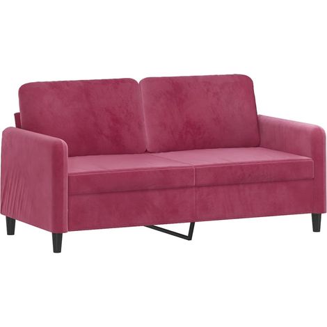 Canapé à 2 places,Sofa pour Salon,Banquette Rouge bordeaux 140 cm Velours CFW239864