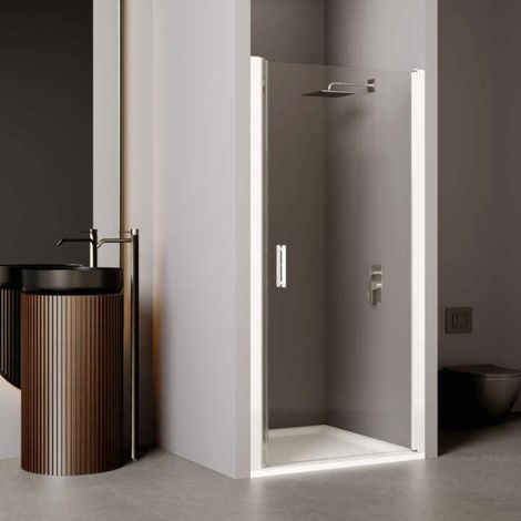 Paroi de douche pivotante ROTH EQUI 2MS - 800x2000mm - Profilé Blanc Verre clair traité déperlant