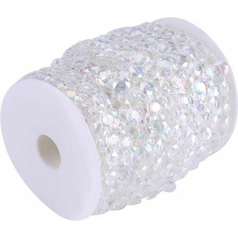 30m 98ft Rideaux Perles Cristaux Acryliques Diamant DIY Rideau Suspendu de Porte Rouleau de Cristal Transparent Chaîne Maison Chambre Rideau Décorations Noël Mariage Fête(Ab Color) (1/5)