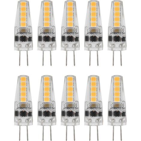 10pcs G4 LED Ampoules 2W Bi Pin Base Dimmable Ampoules pour Lustre Plafonnier Lampe De Table Blanc Chaud 3000K AC 1224V (1/5)