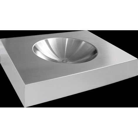 KWC Einzelwaschtisch, ANIMA, Edelstahl, 500x160x500 mm, ohne Hahnloch (1/2)